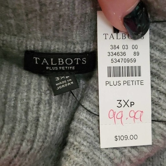 Talbots FIRESIDE STRIPE TURTLENECK SWEATER - HEATHERED‎ plus size 3XP PETITE - Picture 5 of 6